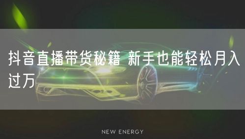 抖音直播带货秘籍 新手也能轻松月入过万
